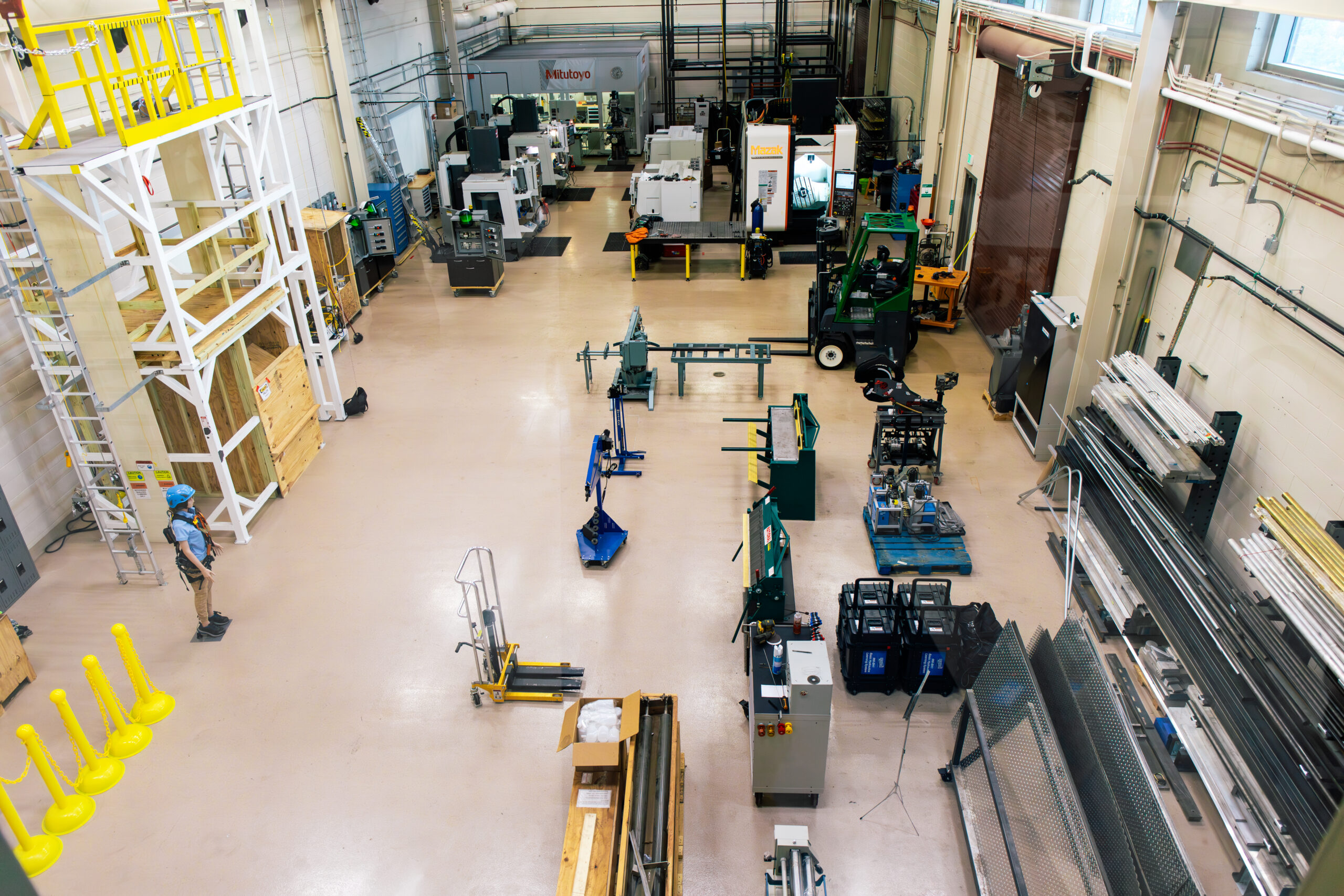 an overhead view of a manufacturing floor
